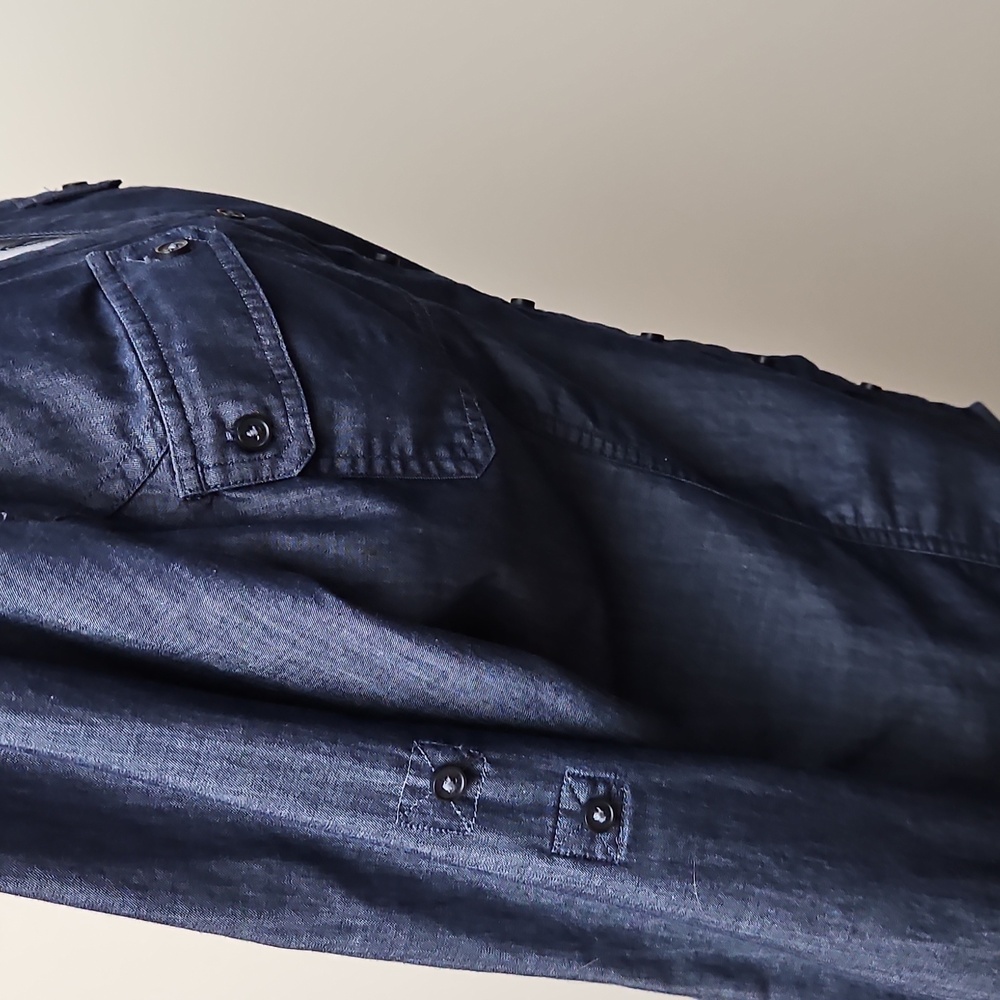 Express Design Studio Button Up Lightweight Denim… - image 5